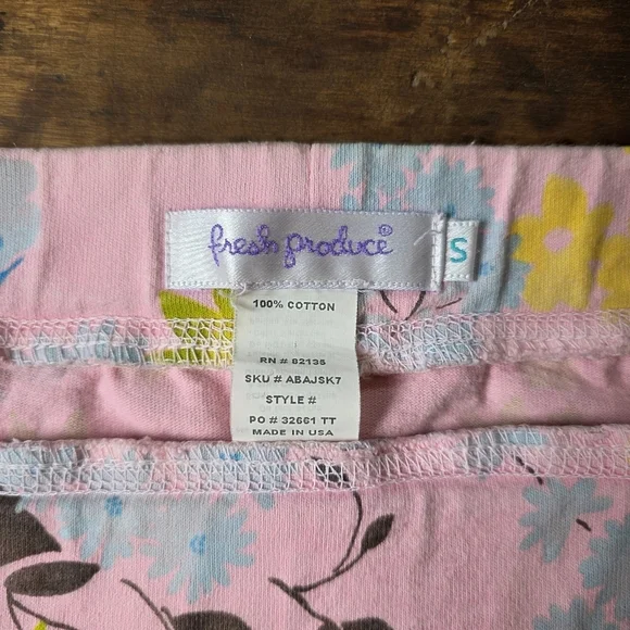 Fresh Produce Floral Skirt – Size S – Pink, Blue, Green, Brown - Picture 4 of 4
